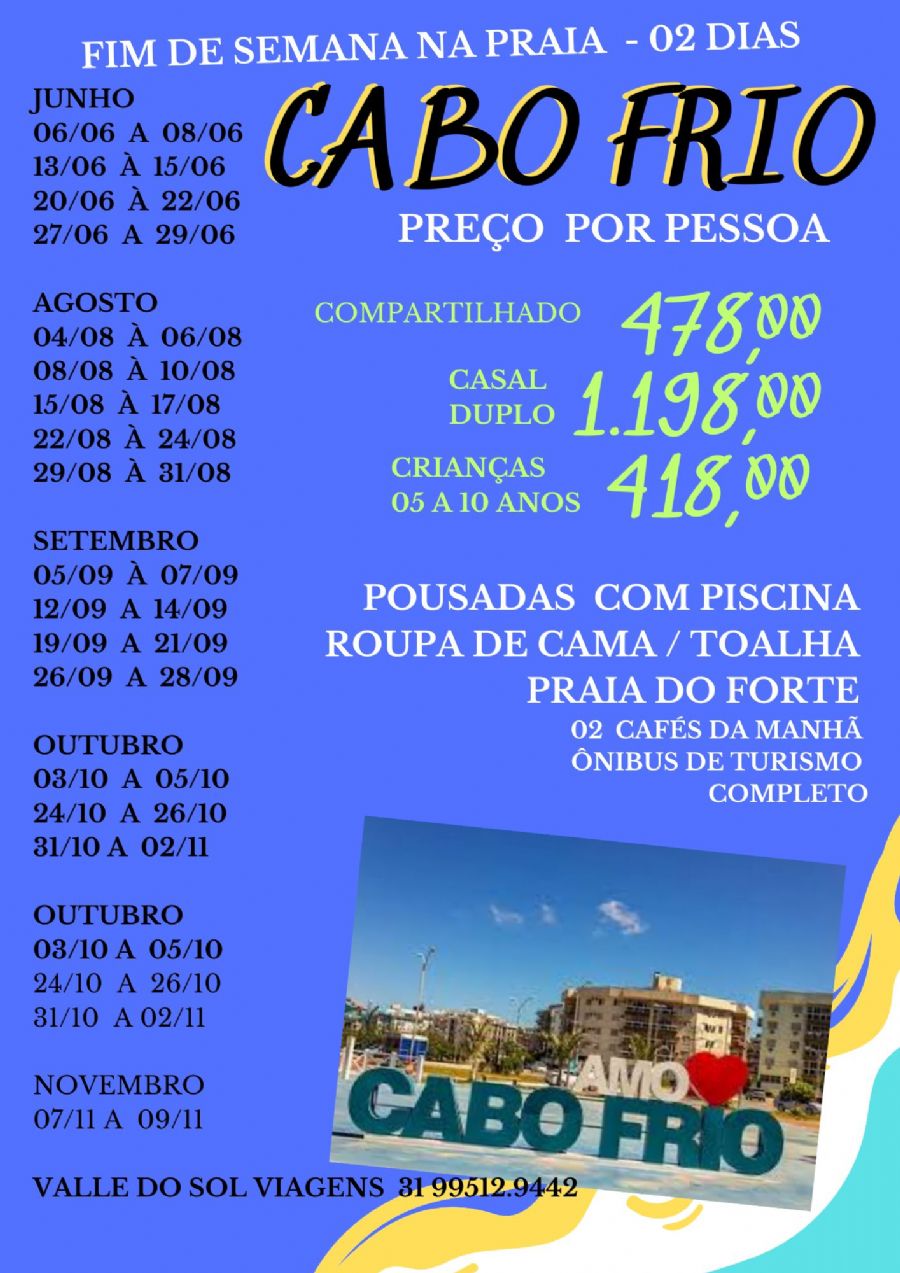CABO FRIO - SEXTA A DOMINGO - BAIXA